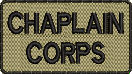 CHAPLAIN CORPS - Duty Identifier Patch *Black Text/Border