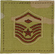 E-7 MSgt -First Sergeant- U.S. AIR FORCE OCP RANK -- W/HOOK BACKING