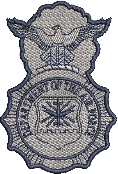 USAF Security Forces Badge - NAVY & SILVER